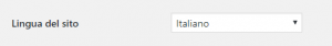 How to change WordPress language Italian